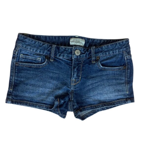 vintage early 2000s aeropostale low rise jean shorts size 1 (2) XS - Picture 1 of 8